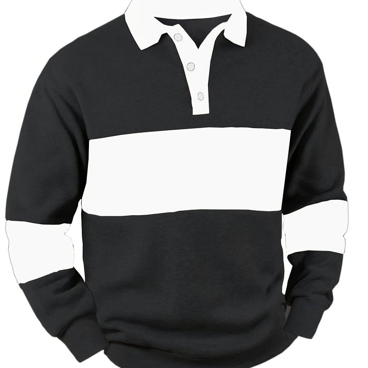 Easton | Colour-Block Long Sleeve Polo Shirt