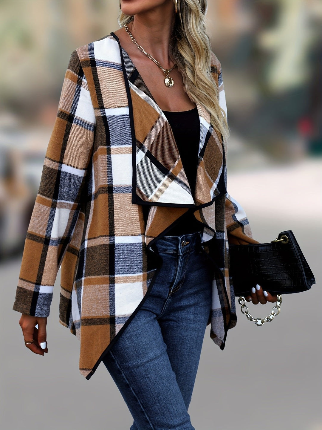 Julia | Elegant Draped Plaid Lumberjack