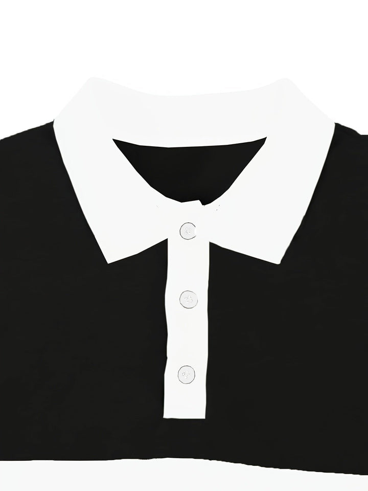Easton | Colour-Block Long Sleeve Polo Shirt