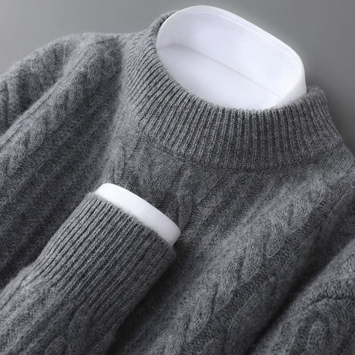 Weston | Lightweight Cable Style Cashmere Knit Sweater