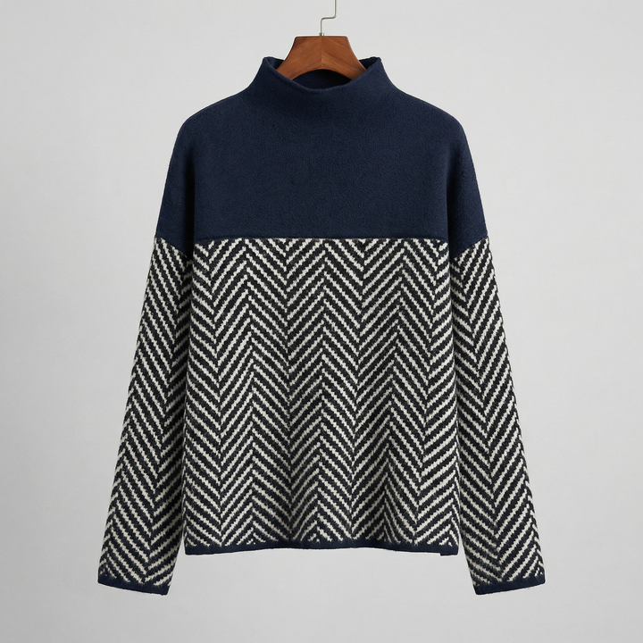Victoria | Sophisticated Style Herringbone Knit Sweater