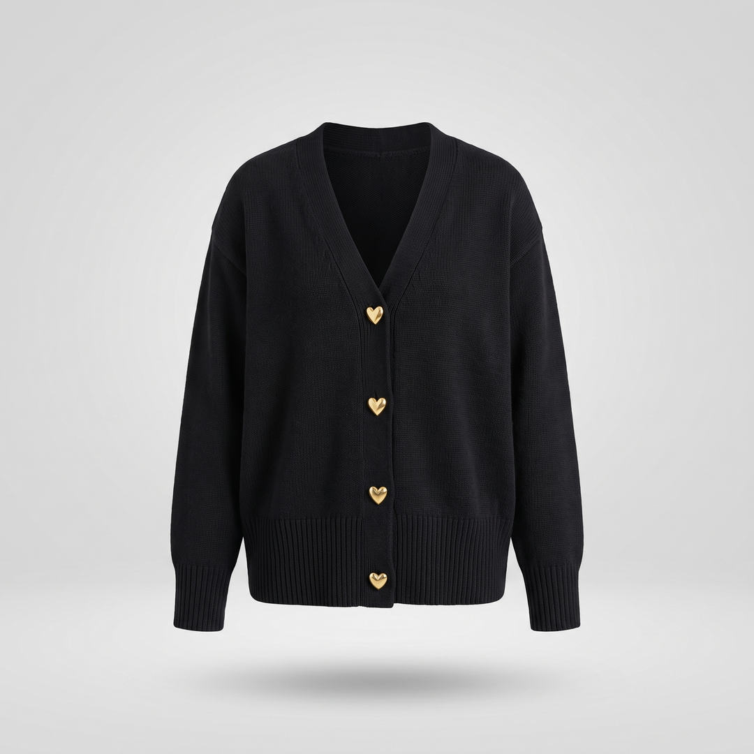 Everly | Comfortable Knit Cardigan with Charming Heart Buttons