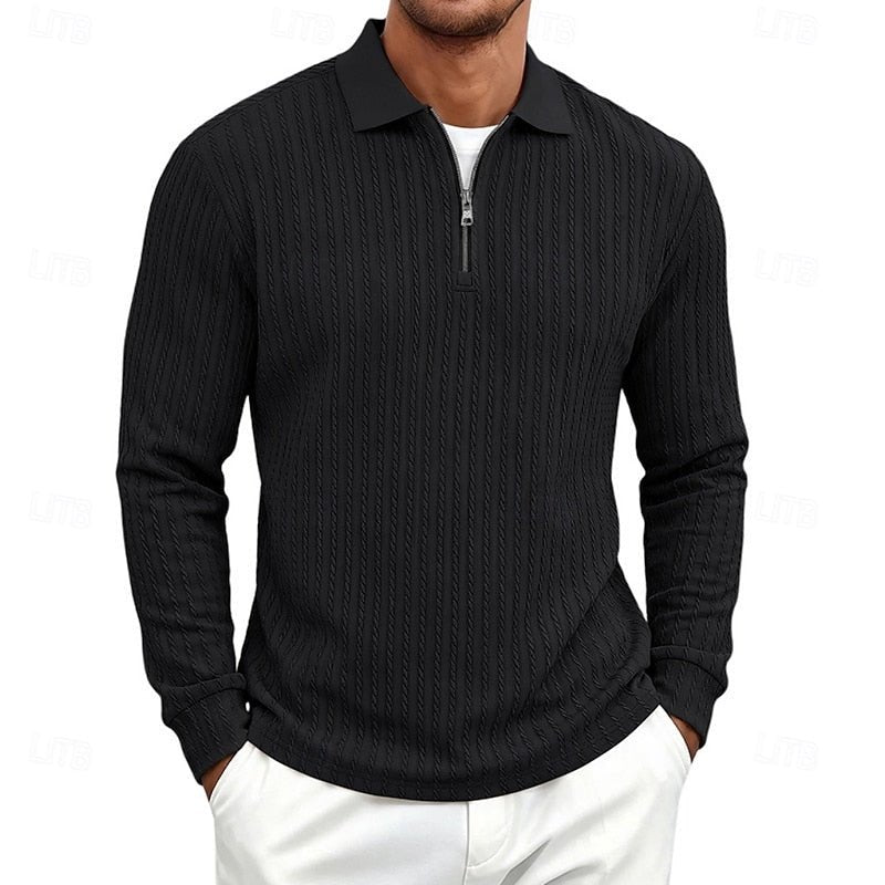 Carson | Textured Quarter-Zip Polo Shirt