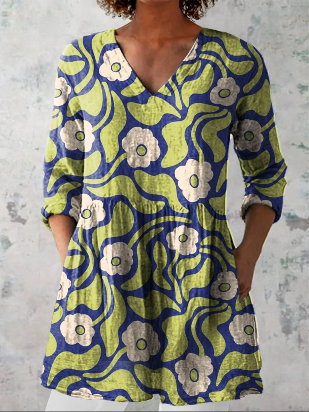 Galina - Long V-Neck Shirt