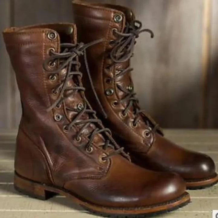 Adeline | Comfortable Leather Lace-Up Boots