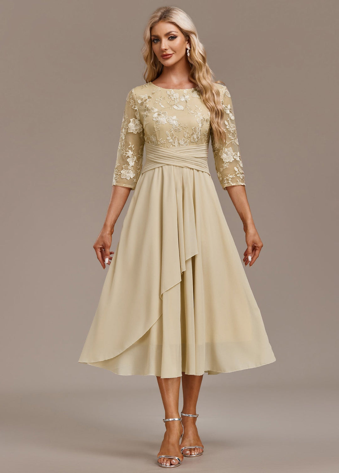 CYRADEL – SLEEVE ROUND NECK DRESS
