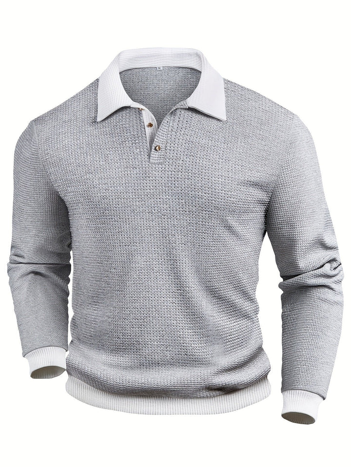 Oliver | Refined Textured Long-Sleeve Polo Shirt