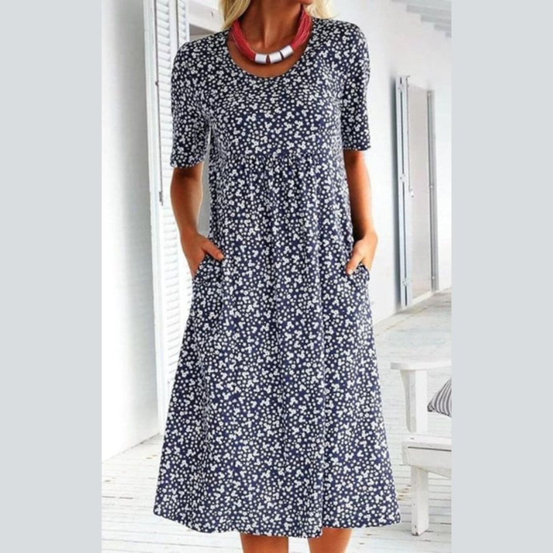 ODALYS – STYLISH FLORAL PRINT MIDI DRESS