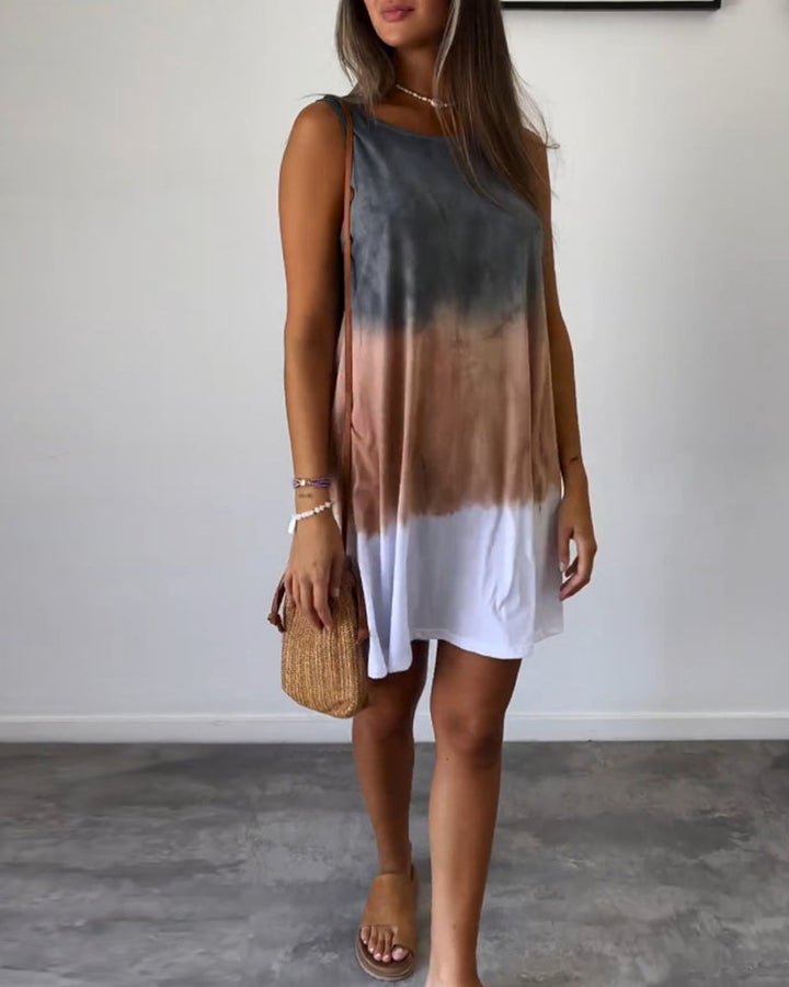 ORISSAYA – CASUAL GRADIENT DRESS
