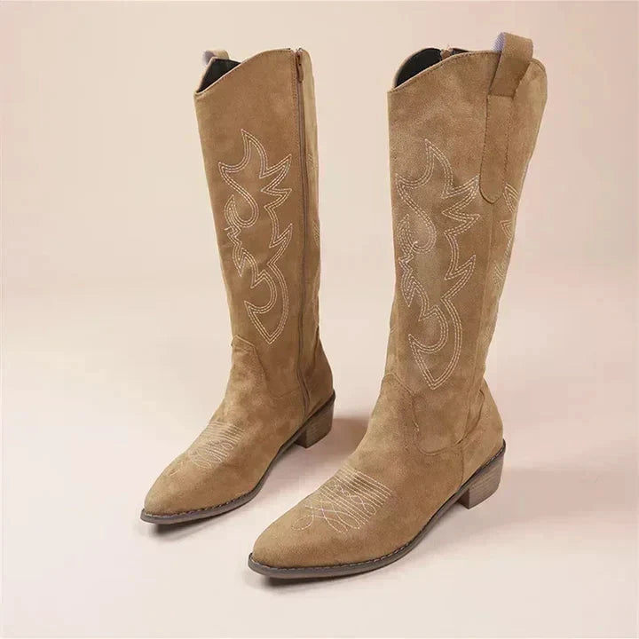Zara | Embroidered Western Cowboy Boots with Pointed Toe