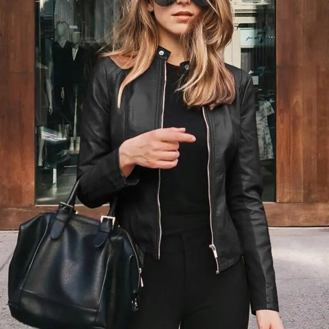 Diana | Modern And Polished Cropped Leather Jacket
