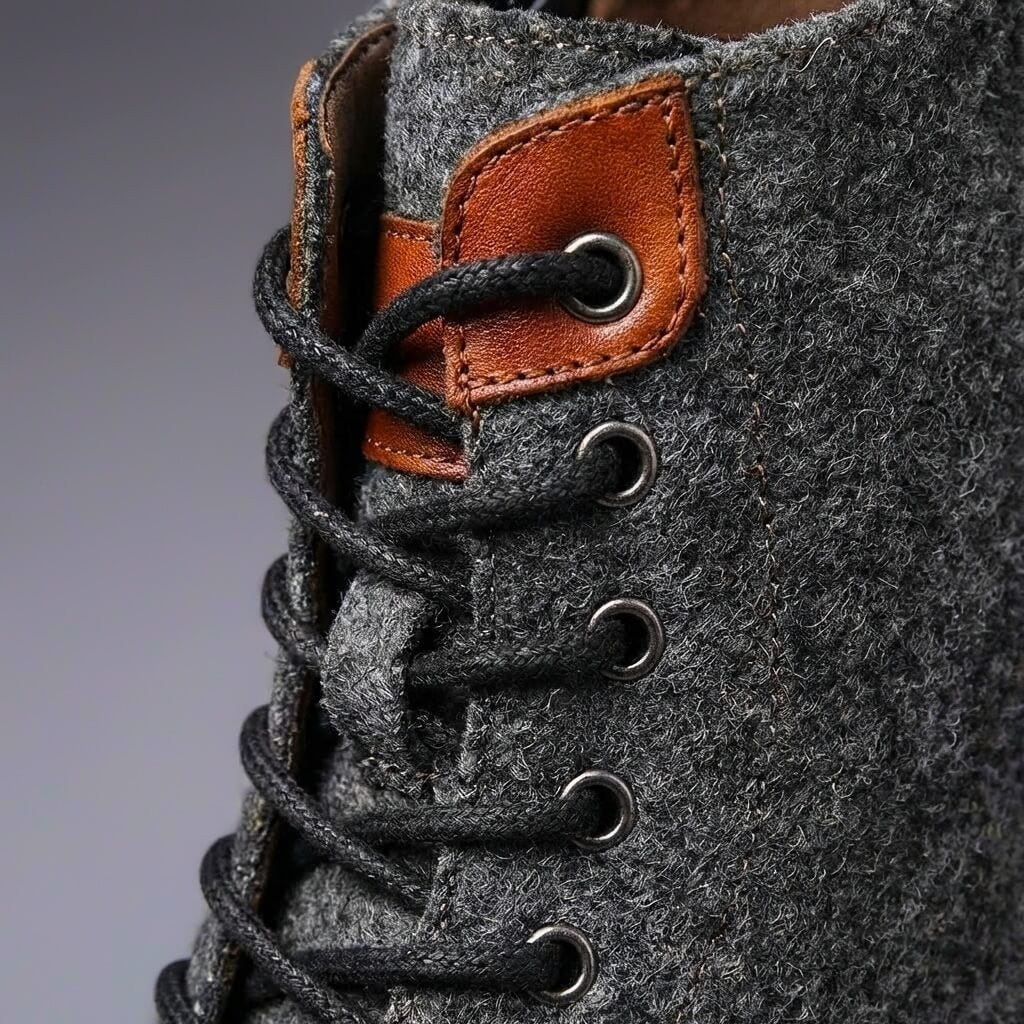Enzo | Vintage Style Leather Wool Boots