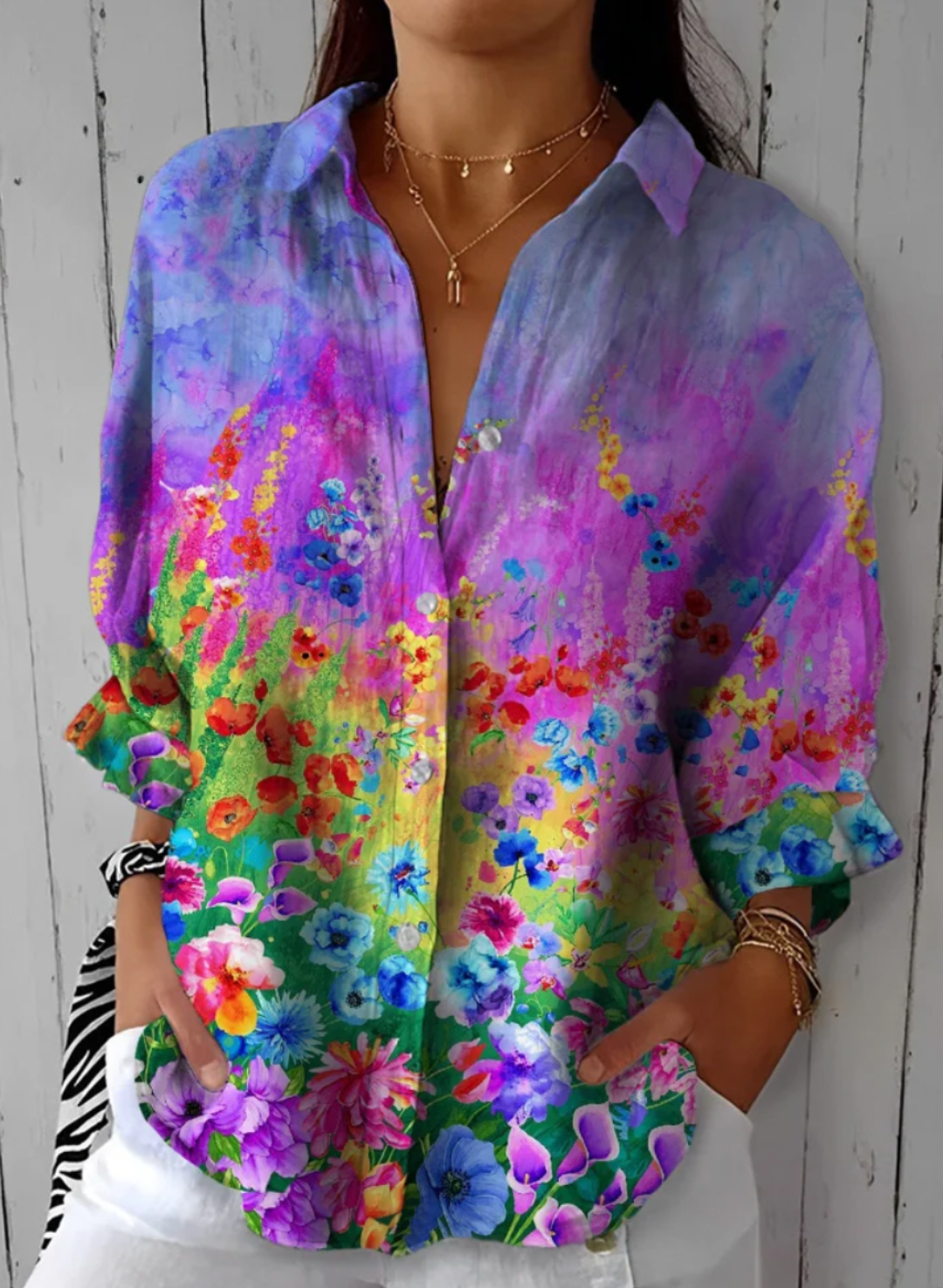 AURIONNA – FLORA BLISS BUTTON-UP SHIRT