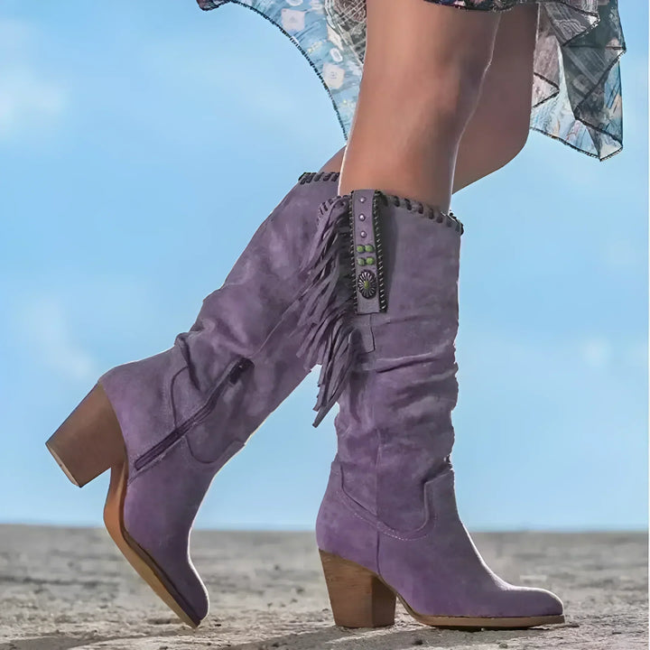 Maria | Women's Knee High Heeled Cowboy Boots