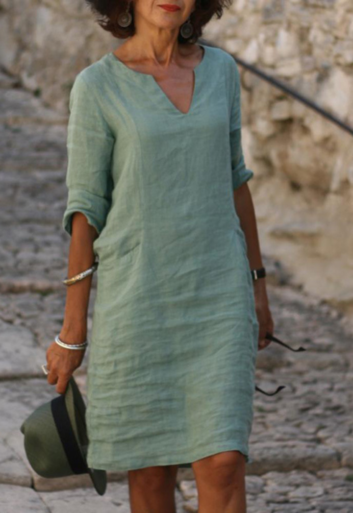 Elvy - Sleek V-Neck Dress