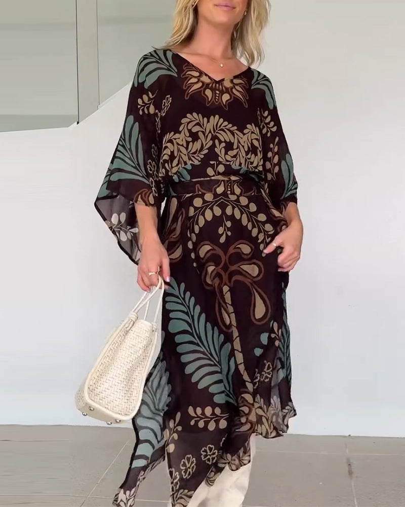 Dress Bohemian V-neck Loose