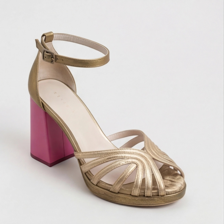 Camila | Block Heel Sandals with Woven Design