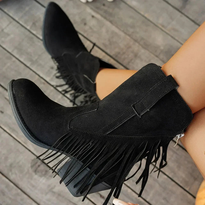 Gabriela | Stylish And Comfortable Fringe Cowboy Boots