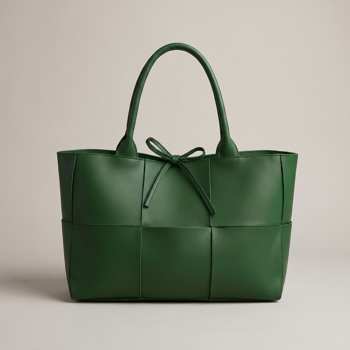 Stella | Oversized Panel Design Leather Tote Bag