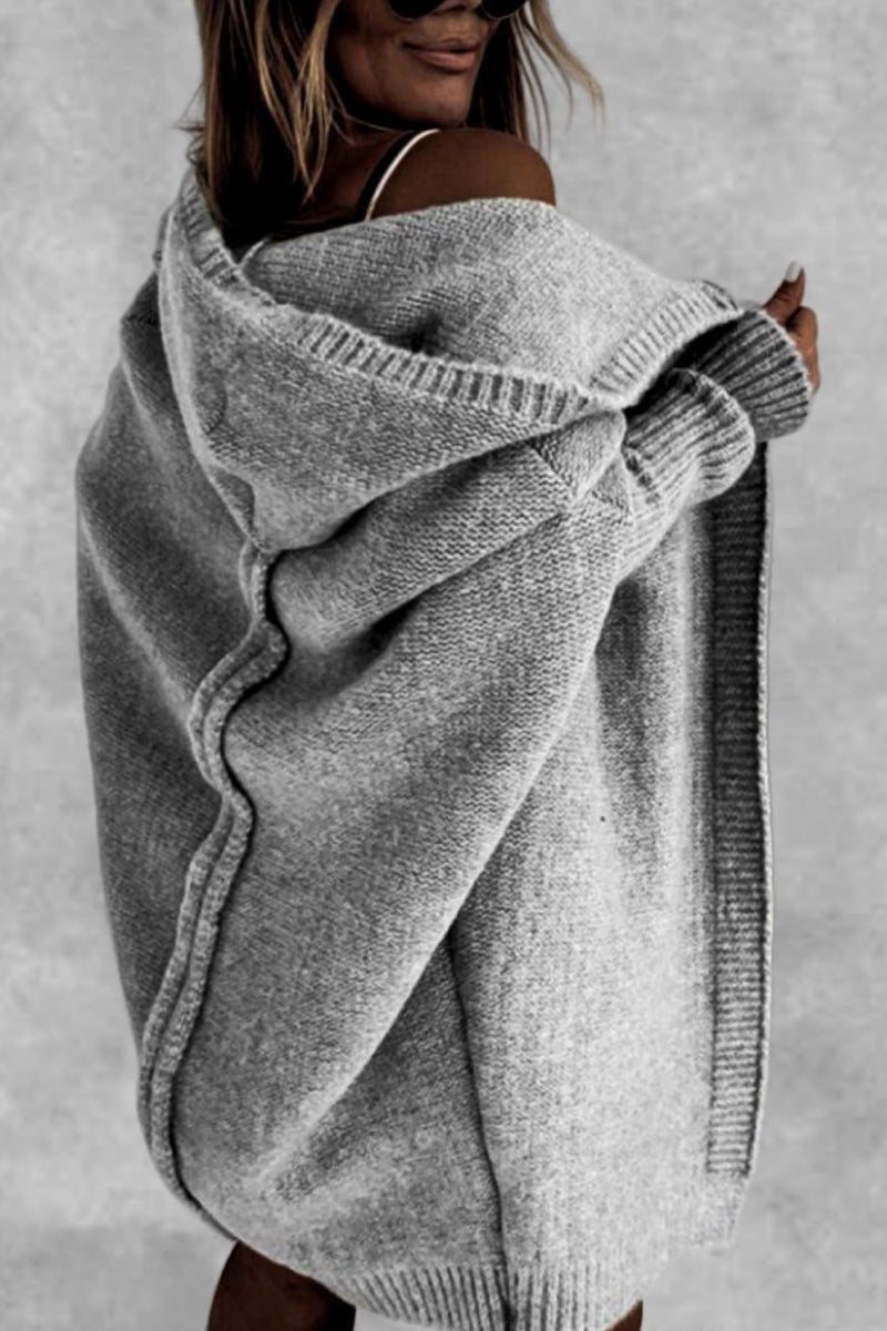 Nataly | Cozy And Oversized Hooded Knit Cardigan