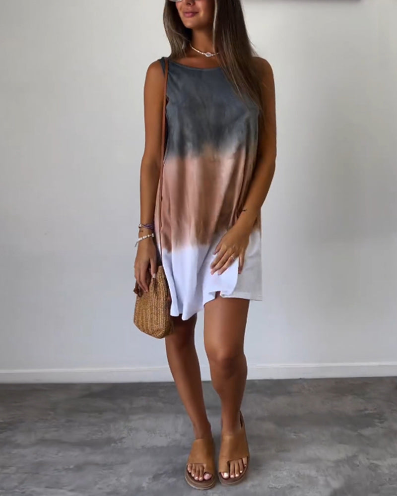 ORISSAYA – CASUAL GRADIENT DRESS