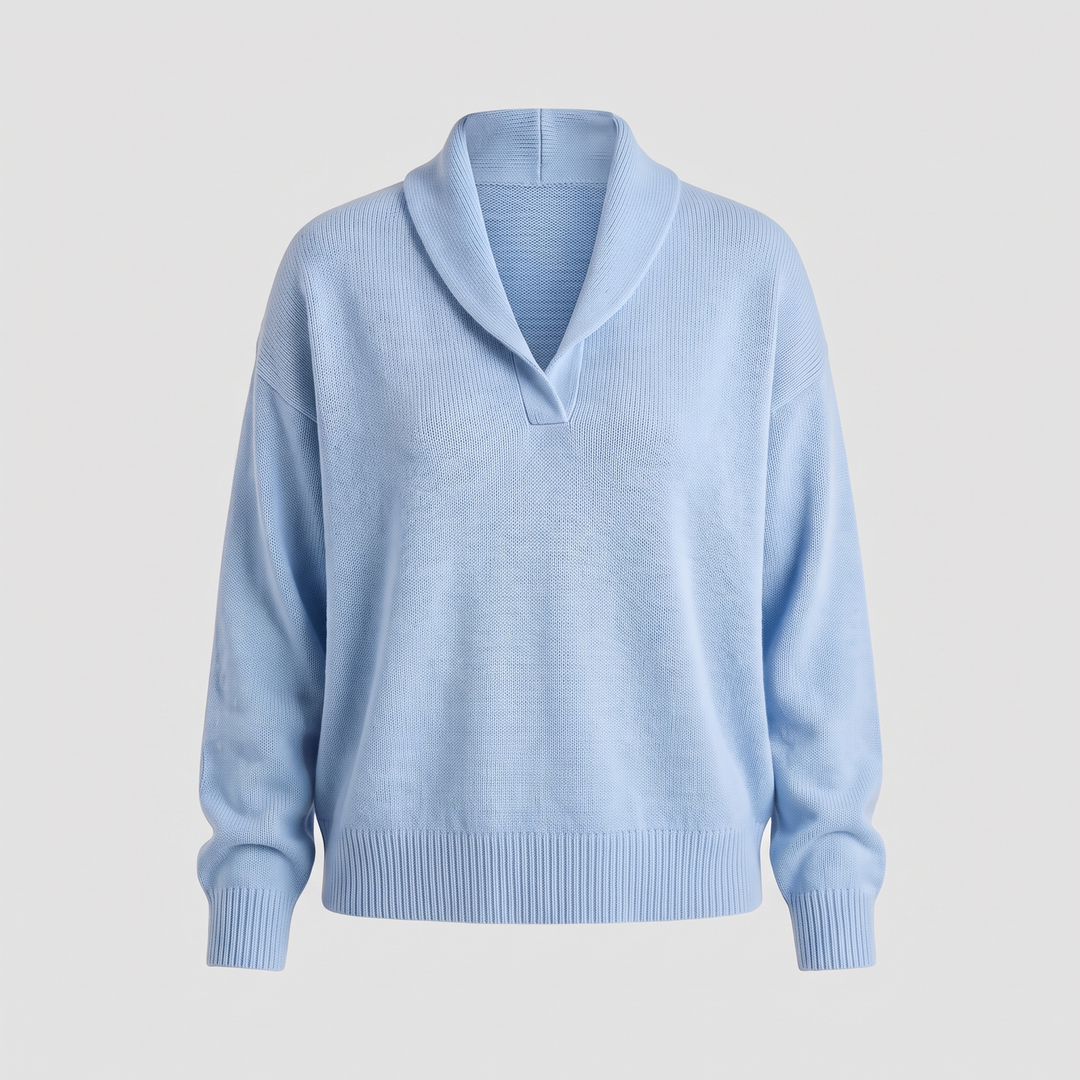Emilia | Elegant Casual Style V-Neck Knit Sweater