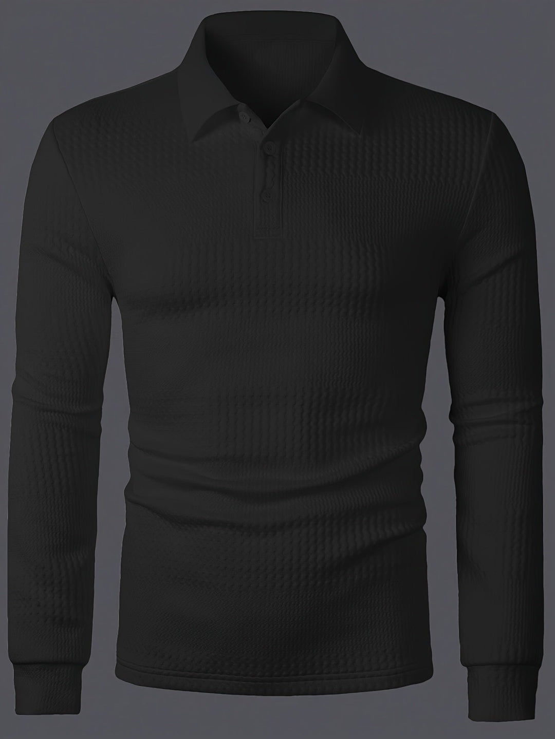 Calvin | Textured Long-Sleeve Polo Shirt