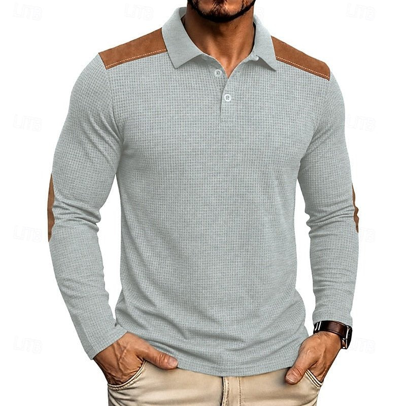 Henry | Refined Textured Long-Sleeve Polo Shirt