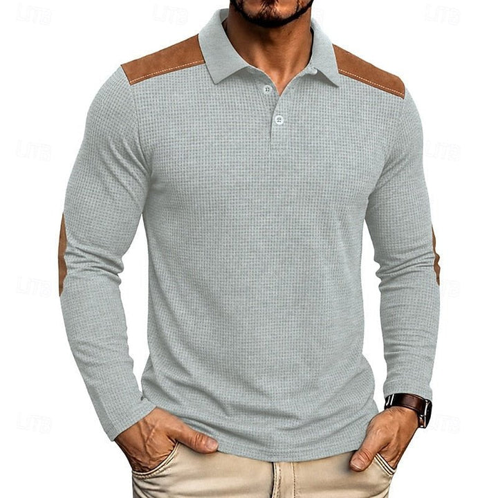Henry | Refined Textured Long-Sleeve Polo Shirt