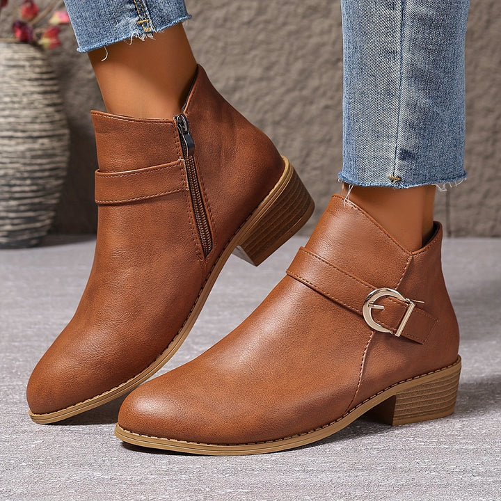 Dahlia | Modern Buckle-Accented Chelsea Ankle Boots