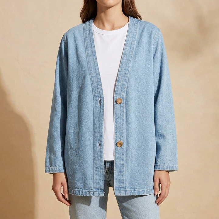 Emery | Casual Denim Knit Cardigan
