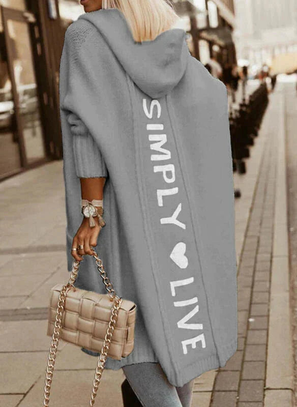 Elena | Women's Long Hooded Knit Cardigan