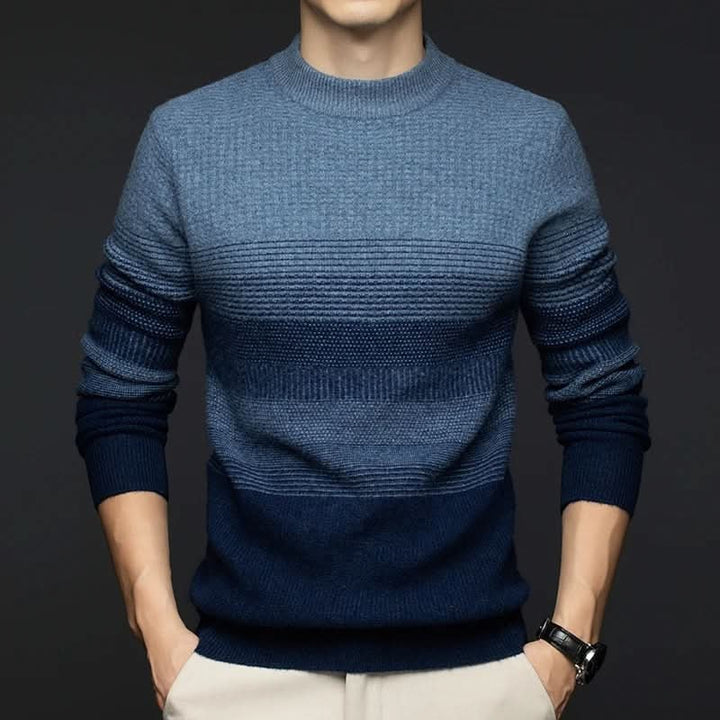 Mason | Smooth Gradient Texture Wool Knit Sweater