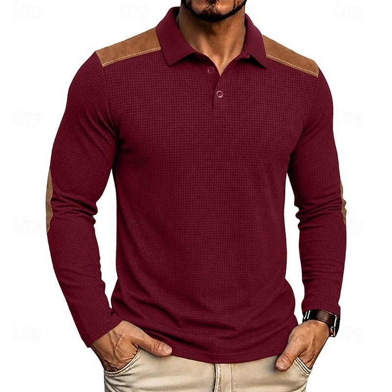 Henry | Refined Textured Long-Sleeve Polo Shirt