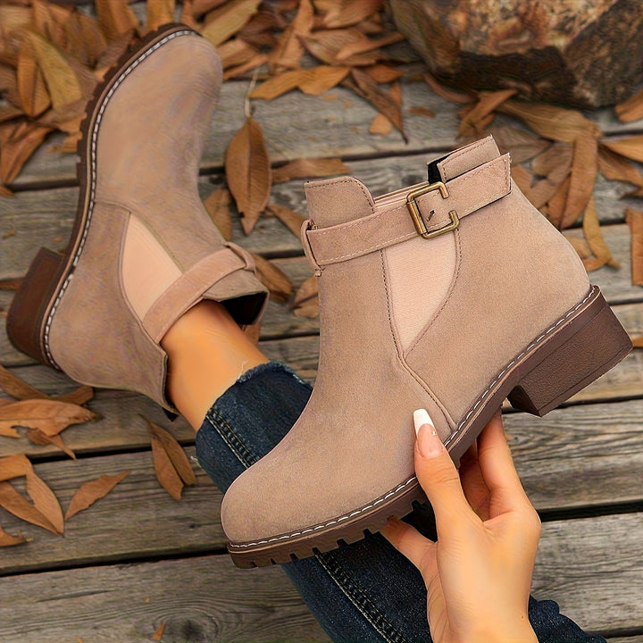 Adalynn | Buckle-Detail Chelsea Ankle Boots with Lug Sole