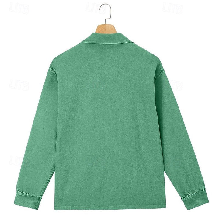 Galen | Washed Long Sleeve Polo Shirt