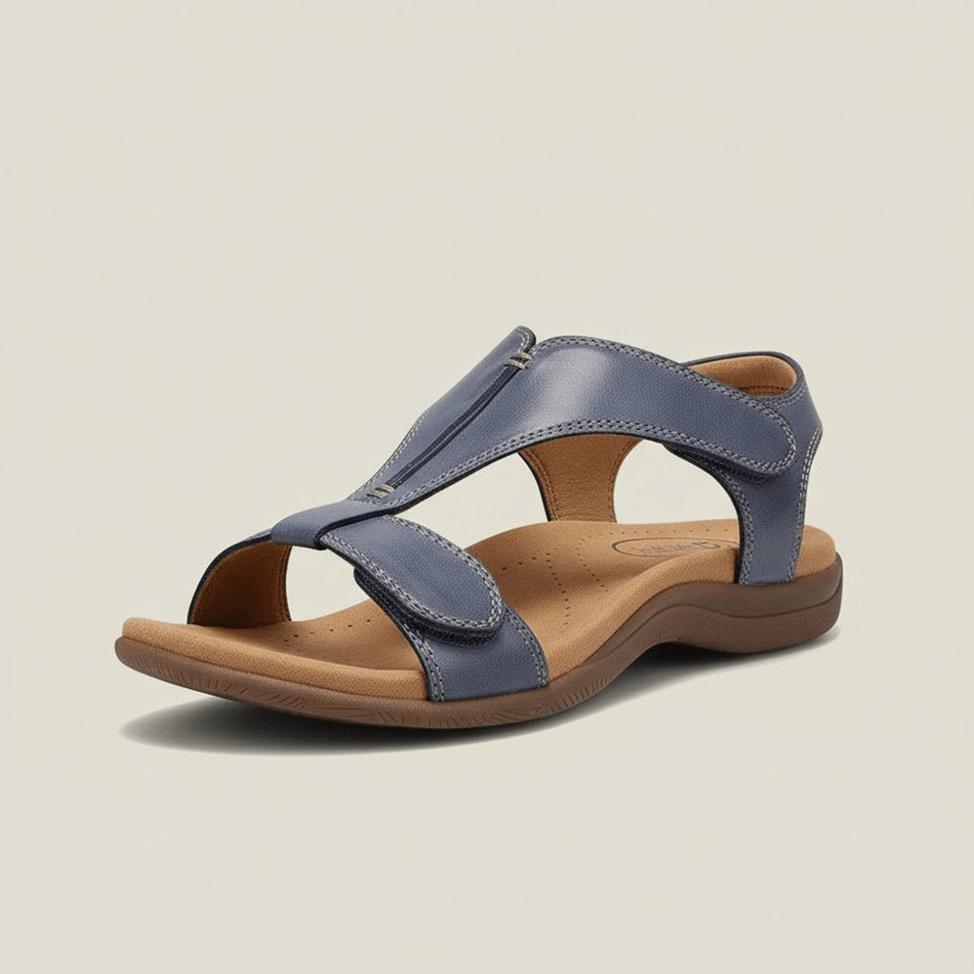 Liora | Comfortable T-Strap Velcro Open-Toe Orthopedic Sandals