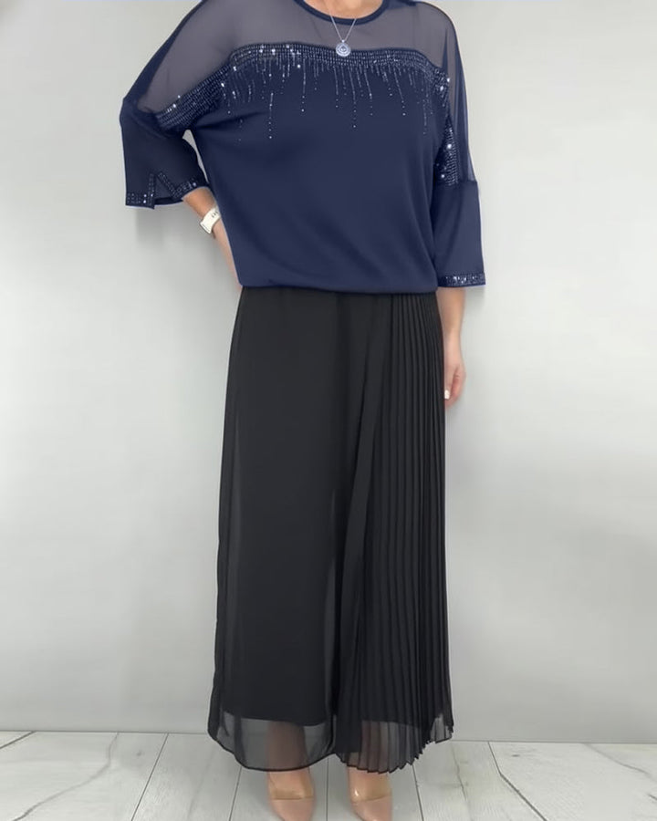 Mesh Split Loose Blouse
