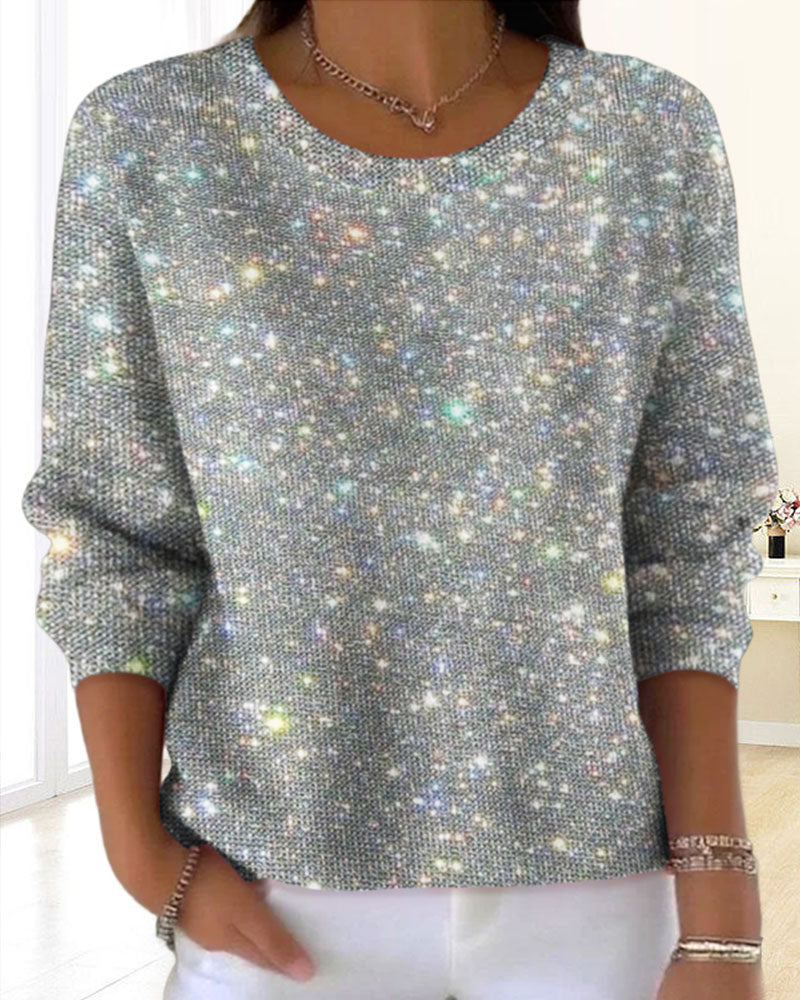 Casual Sweatshirt with Round Neck