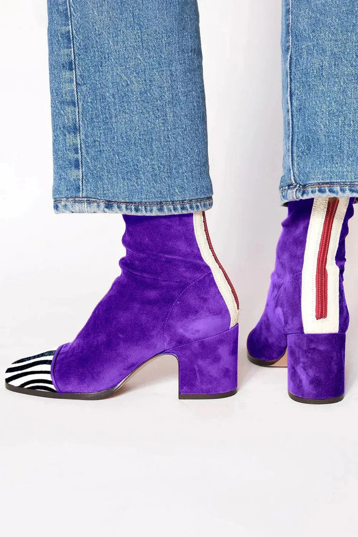 Florence | Women's Block Heel Suede Ankle Boots