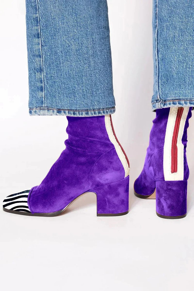 Martha | Statement Leopard-Toe Suede Block-Heel Ankle Boots