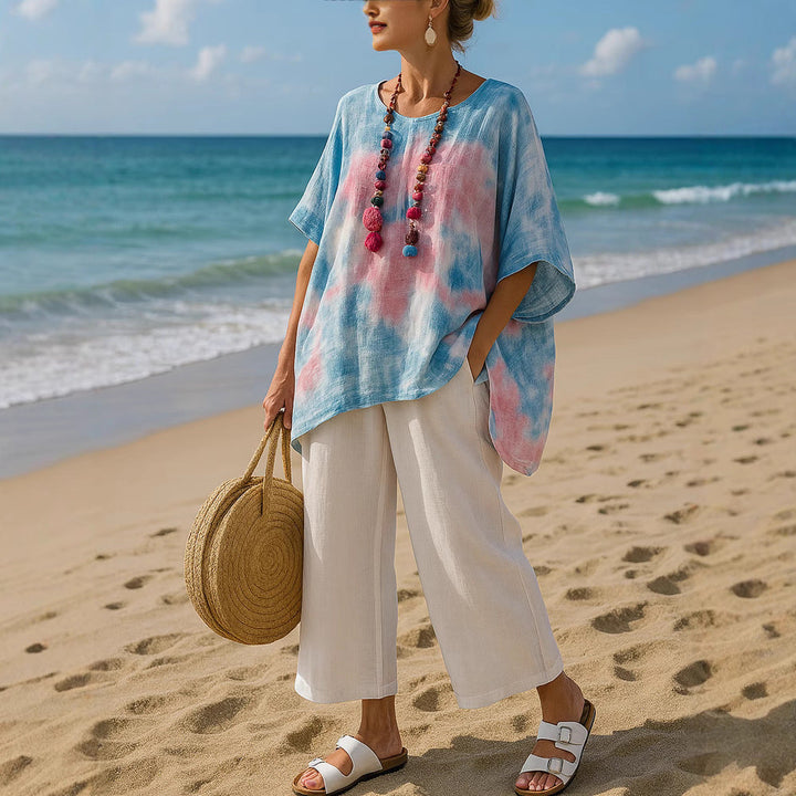 Eliana | Women's Asymmetric Relaxed Summer Tunic Top