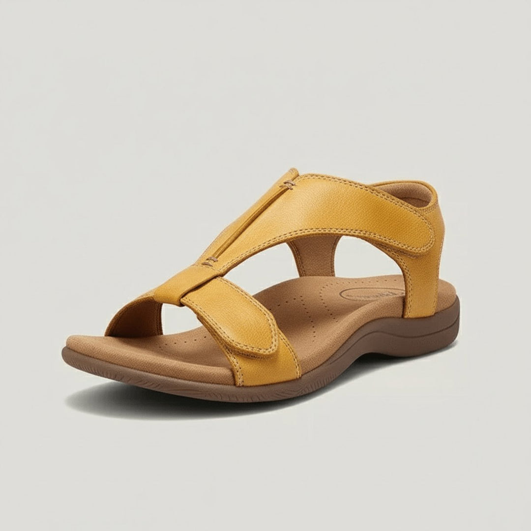Liora | Comfortable T-Strap Velcro Open-Toe Orthopedic Sandals