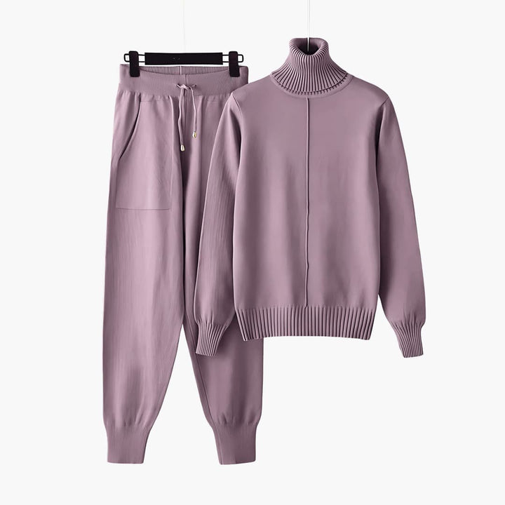 Lainey | Elegant Ribbed Turtleneck Lounge Set