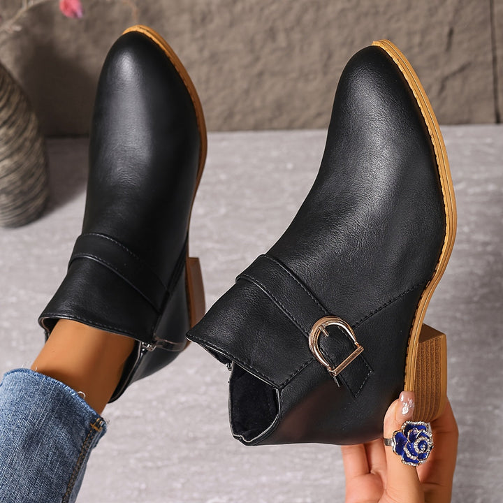Dahlia | Modern Buckle-Accented Chelsea Ankle Boots
