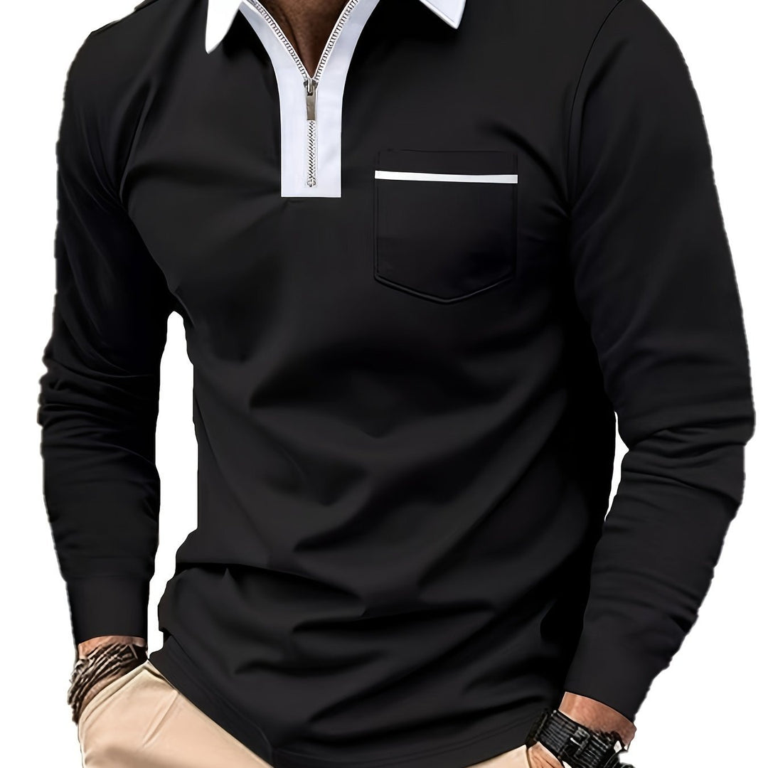 Daniel | Refined Long-Sleeve Zip-Collar Polo Shirt