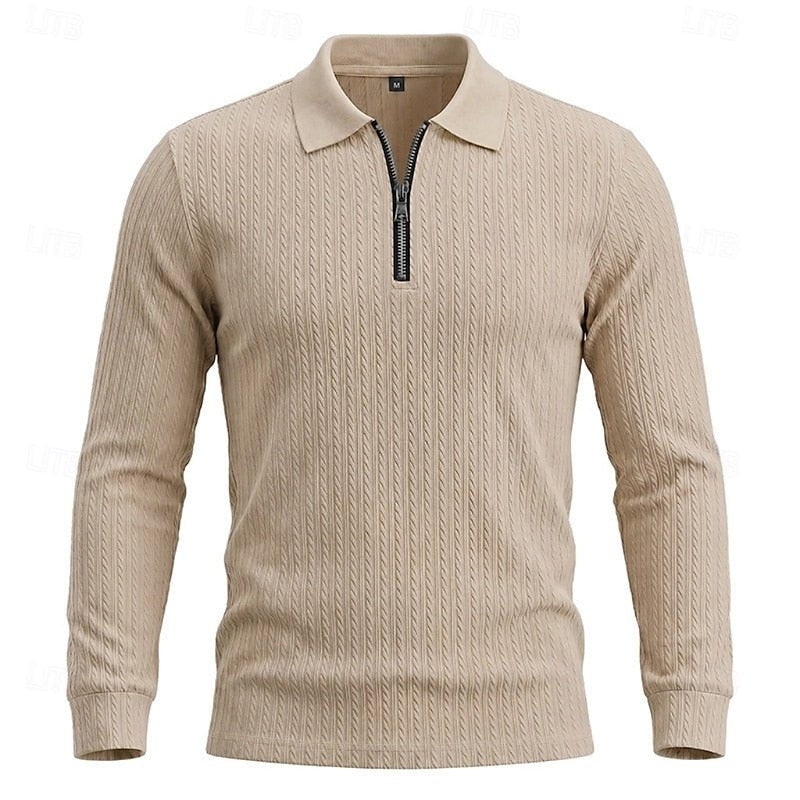 Carson | Textured Quarter-Zip Polo Shirt