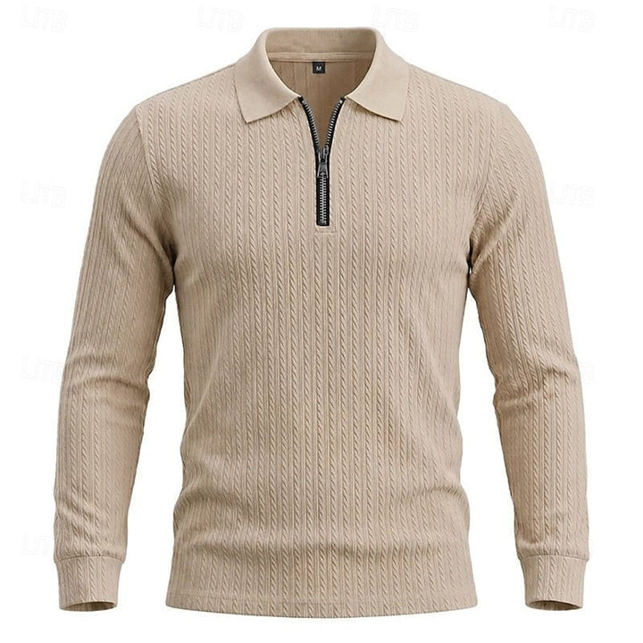 Carson | Textured Quarter-Zip Polo Shirt