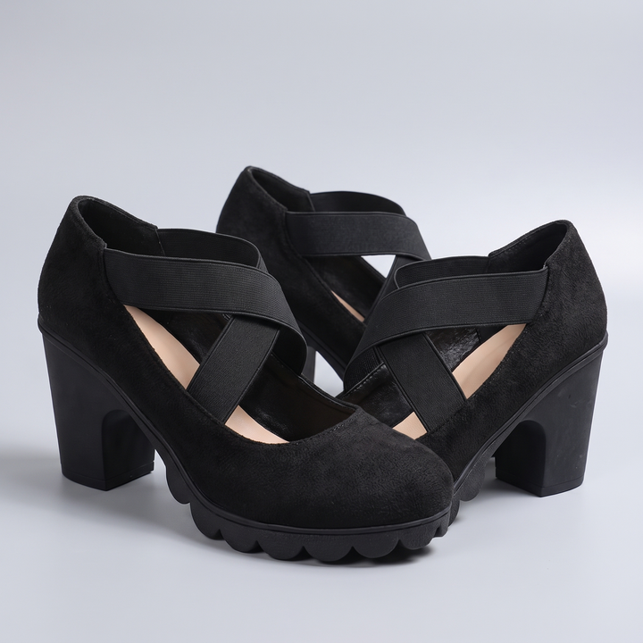 Evelina | Classic Mary Jane Style Block Heel Shoes