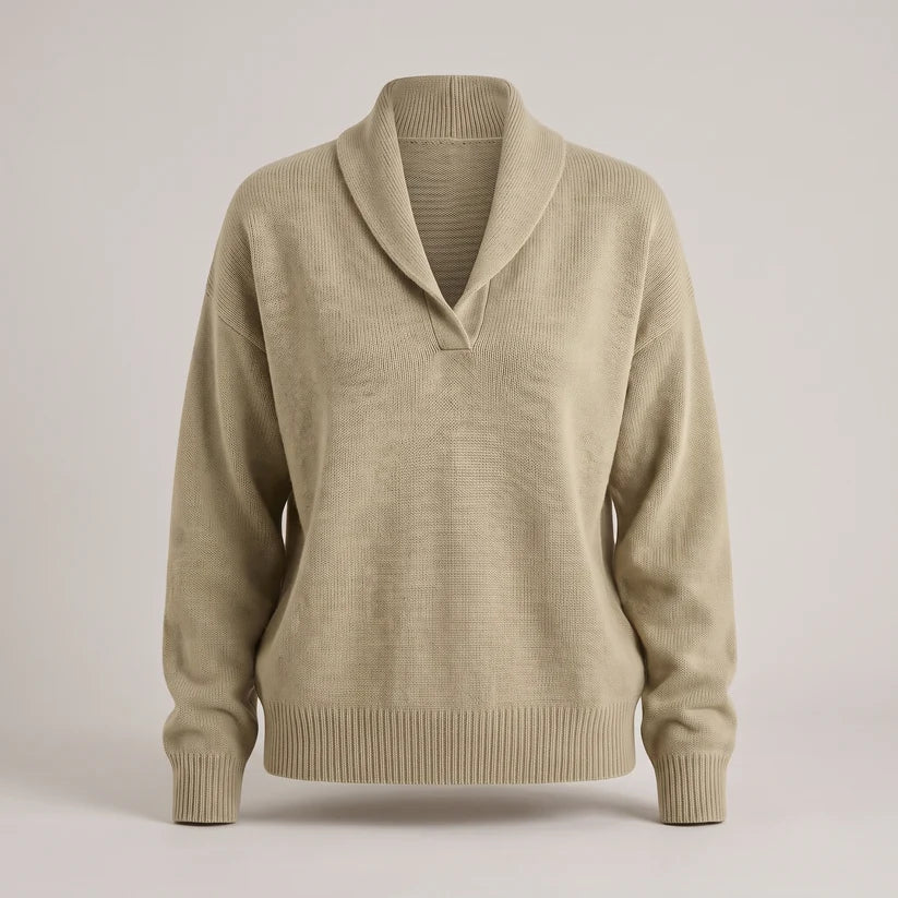 Emilia | Elegant Casual Style V-Neck Knit Sweater